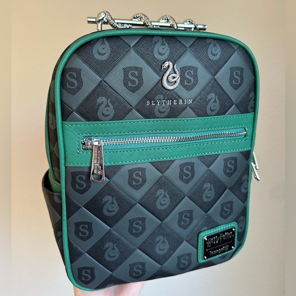 Loungefly Harry Potter Slytherin
mini backpack with a snake top handle